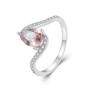 Pandora Style Pear Shape Color Stone Ring - BSR480 (image for) Pandora Style Pear Shape Color Stone Ring - BSR480