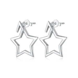 Pandora Style Pentagram Studs Earrings - BSE901 (image for) Pandora Style Pentagram Studs Earrings - BSE901