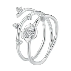 Pandora Style Personalized Versatile Rose Vine Ring - BSR404 (image for) Pandora Style Personalized Versatile Rose Vine Ring - BSR404