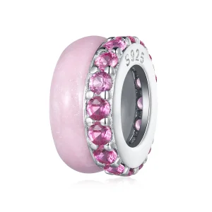 (image for) Pandora Style Pink Double Layer Silicone Spacer - BSC883-PK