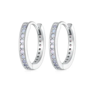 Pandora Style Pink Opal Hoop Earrings - BSE875 (image for) Pandora Style Pink Opal Hoop Earrings - BSE875