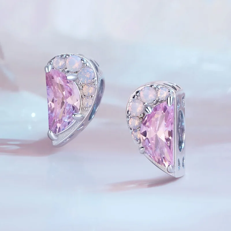 (image for) Pandora Style Pink Sisters Heart Charm - SCC2641 - View 5