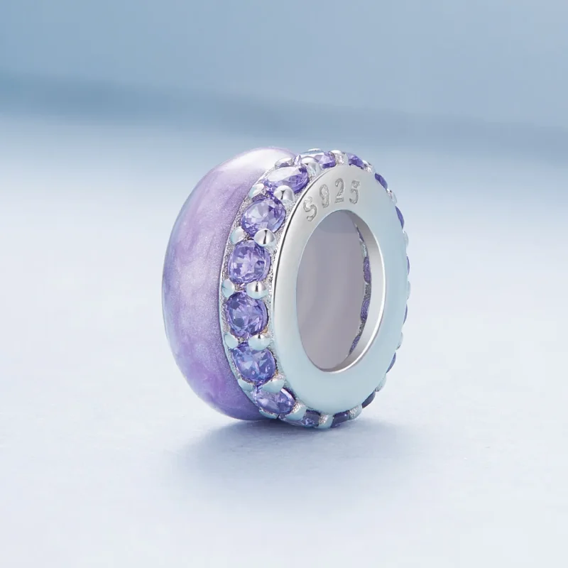 (image for) Pandora Style Purple Double Layer Silicone Spacer - BSC883-VT - View 2