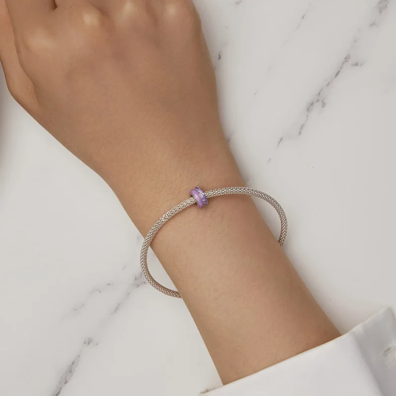 (image for) Pandora Style Purple Double Layer Silicone Spacer - BSC883-VT - View 6