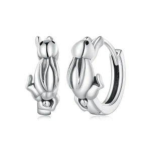 Pandora Style Rabbit Hoop Earrings - SCE1616 (image for) Pandora Style Rabbit Hoop Earrings - SCE1616