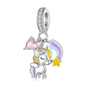 (image for) Pandora Style Rainbow Unicorn Dangle - SCC2468