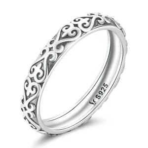 Pandora Style Retro Embossed Pattern Ring - SCR776 (image for) Pandora Style Retro Embossed Pattern Ring - SCR776