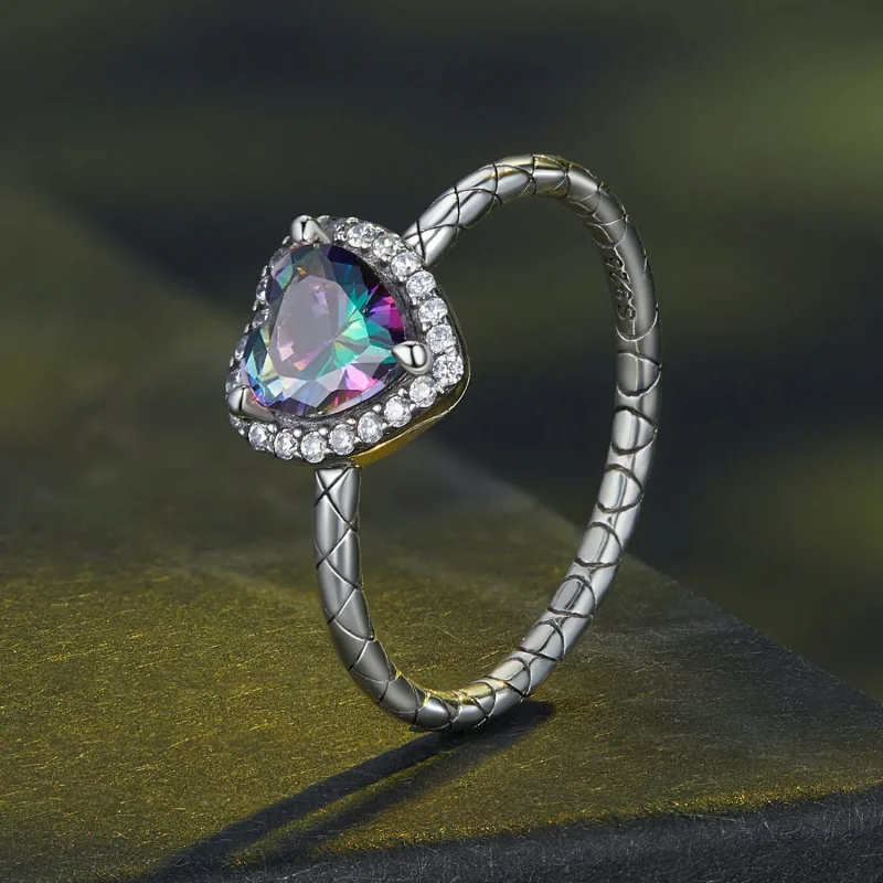 (image for) Pandora Style Retro Heart Ring - BSR481 - View 2