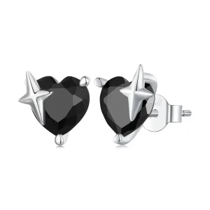 Pandora Style Retro Heart Studs Earrings - SCE1654 (image for) Pandora Style Retro Heart Studs Earrings - SCE1654