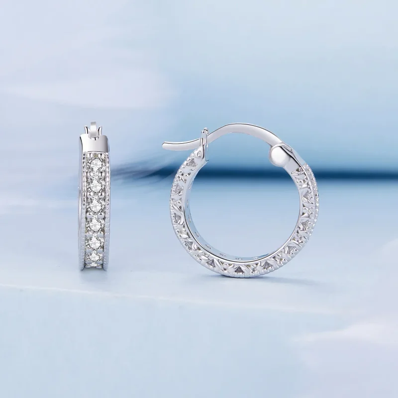 (image for) Pandora Style Shine Hoop Earrings - BSE868 - View 2
