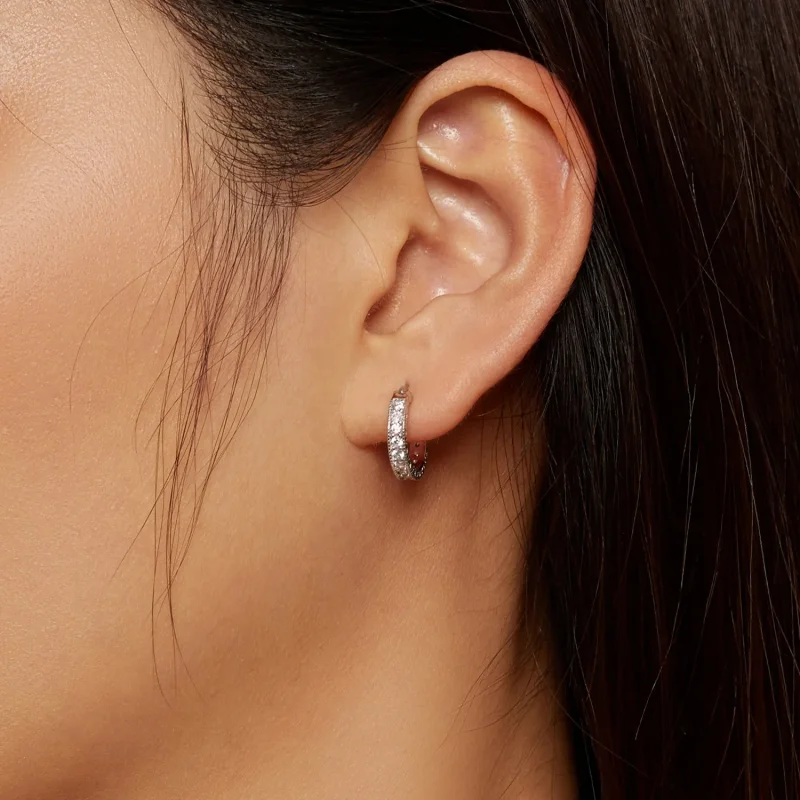 (image for) Pandora Style Shine Hoop Earrings - BSE868 - View 5