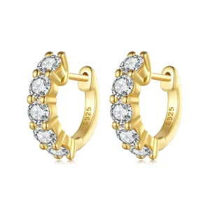 (image for) Pandora Style Shine Moissanite Hoop Earrings(One Certificate) - MSE005-B