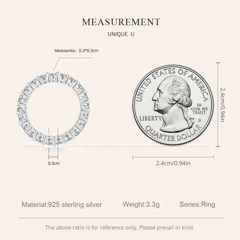 (image for) Pandora Style Shining Moissanite Ring(One Certificate) - MSR020 - View 3