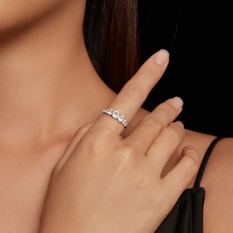 (image for) Pandora Style Shining Moissanite Ring(One Certificate) - MSR037 - View 4