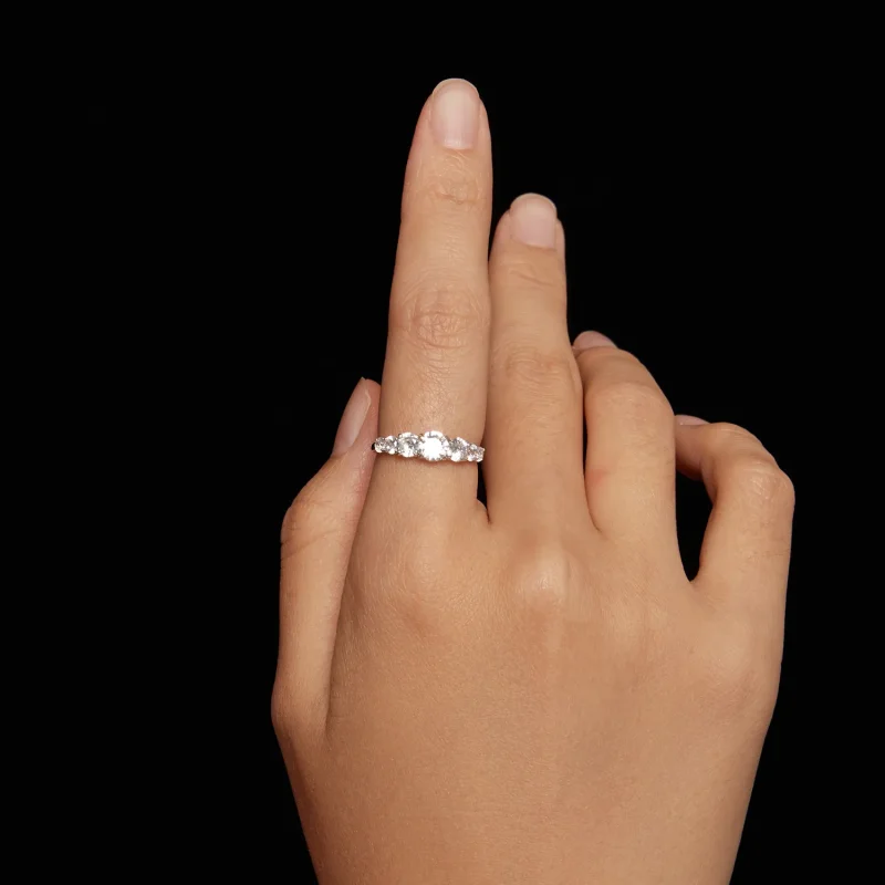 (image for) Pandora Style Shining Moissanite Ring(One Certificate) - MSR037 - View 5