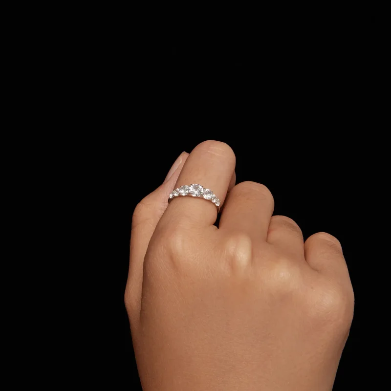 (image for) Pandora Style Shining Moissanite Ring(One Certificate) - MSR037 - View 6