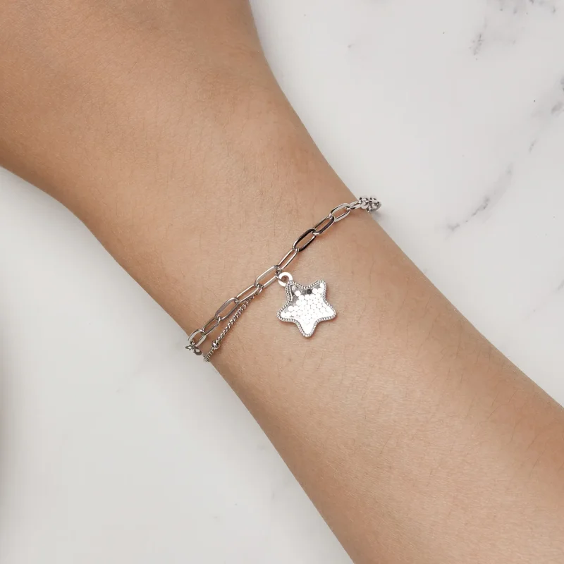 (image for) Pandora Style Shining Star Chain Bracelet - BSB137 - View 5
