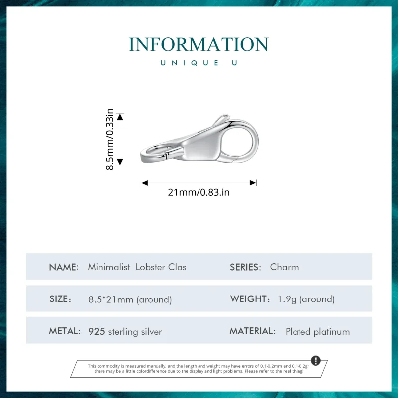 (image for) Pandora Style Simple Double Lobster Clasp - BSP025 - View 4