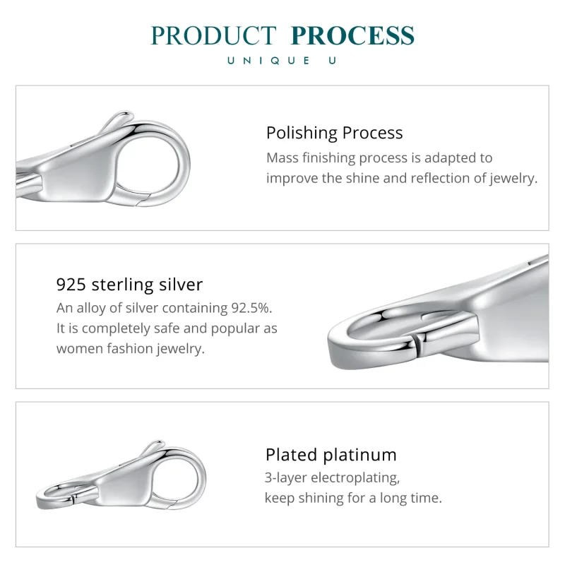 (image for) Pandora Style Simple Double Lobster Clasp - BSP025 - View 6