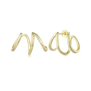 Pandora Style Simple Lines Stud Earrings - SCE986-B (image for) Pandora Style Simple Lines Stud Earrings - SCE986-B