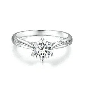(image for) Pandora Style Simple Moissanite Ring(One Certificate) - MSR003