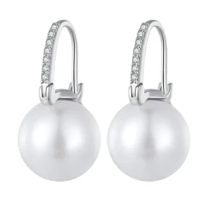 Pandora Style Simple Shell Beads Hoop Earrings - SCE1583 (image for) Pandora Style Simple Shell Beads Hoop Earrings - SCE1583
