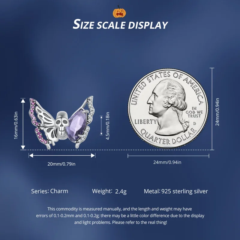 (image for) Pandora Style Skeleton Butterfly Charm - BSC911 - View 6