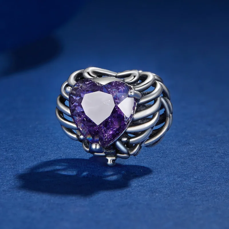 (image for) Pandora Style Skeleton Heart Charm - BSC910 - View 2