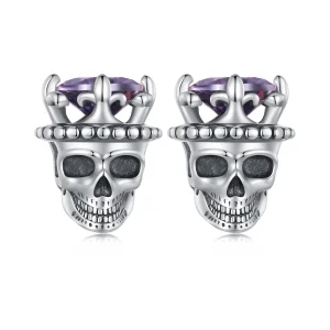 Pandora Style Skeleton King Studs Earrings - BSE892 (image for) Pandora Style Skeleton King Studs Earrings - BSE892