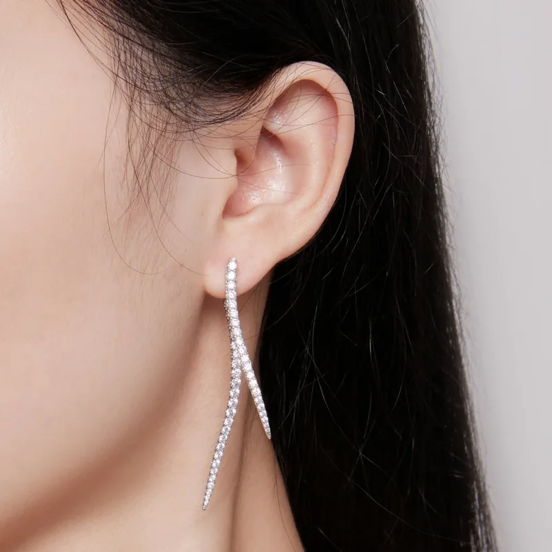 (image for) Pandora Style Smart Tassel Long Stud Earrings - YIE227 - View 5