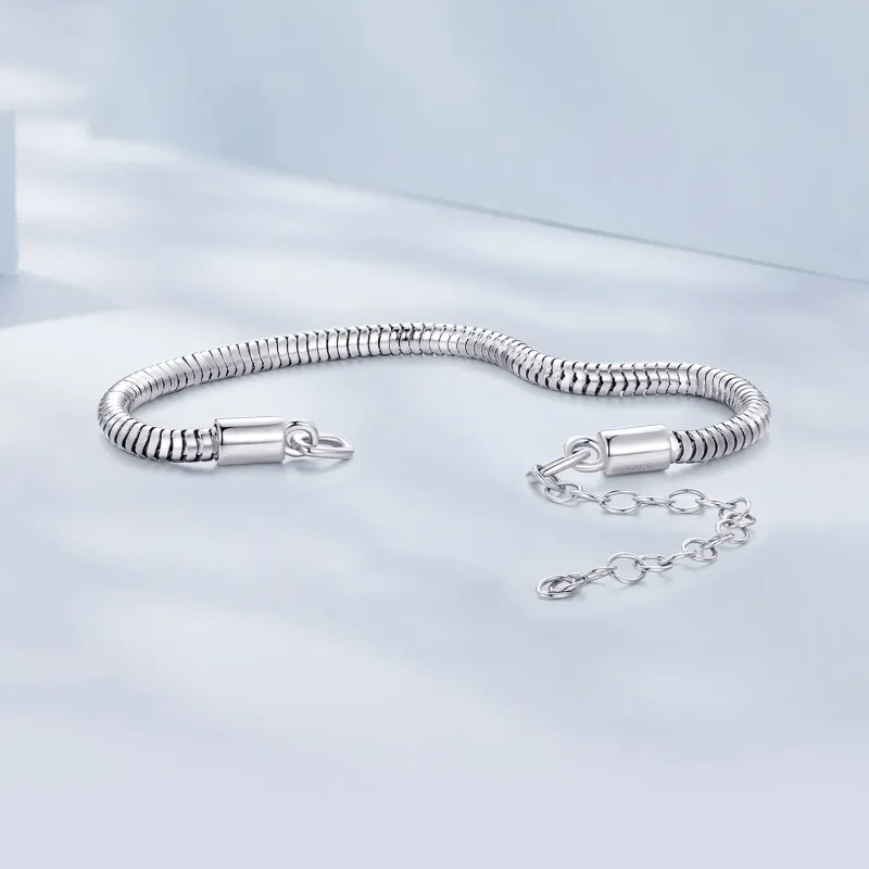 (image for) Pandora Style Snake Bone Chain Chain Bracelet - BSB150 - View 2