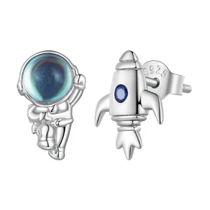 Pandora Style Spaceship Asymmetric Earrings - SCE1578 (image for) Pandora Style Spaceship Asymmetric Earrings - SCE1578