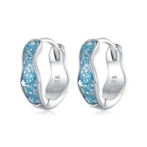 Pandora Style Sparkling Hoop Earrings - SCE1614 (image for) Pandora Style Sparkling Hoop Earrings - SCE1614