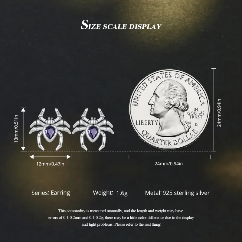 (image for) Pandora Style Spider Studs Earrings - BSE891 - View 7
