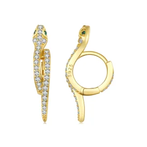 Pandora Style Spirit Snake Hoop Earrings - BSE669-B (image for) Pandora Style Spirit Snake Hoop Earrings - BSE669-B