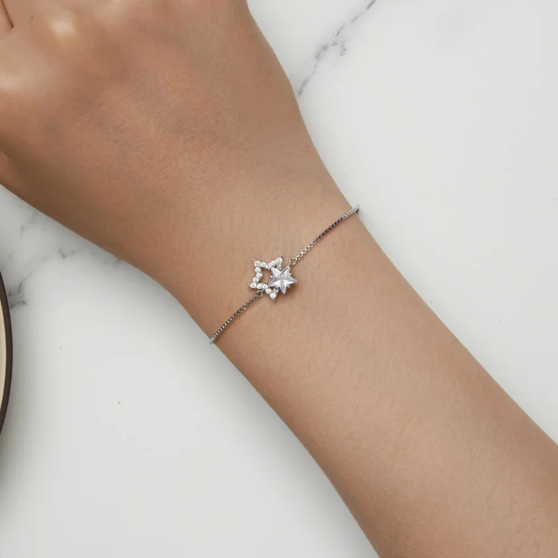 (image for) Pandora Style Star Chain Bracelet - BSB143 - View 5