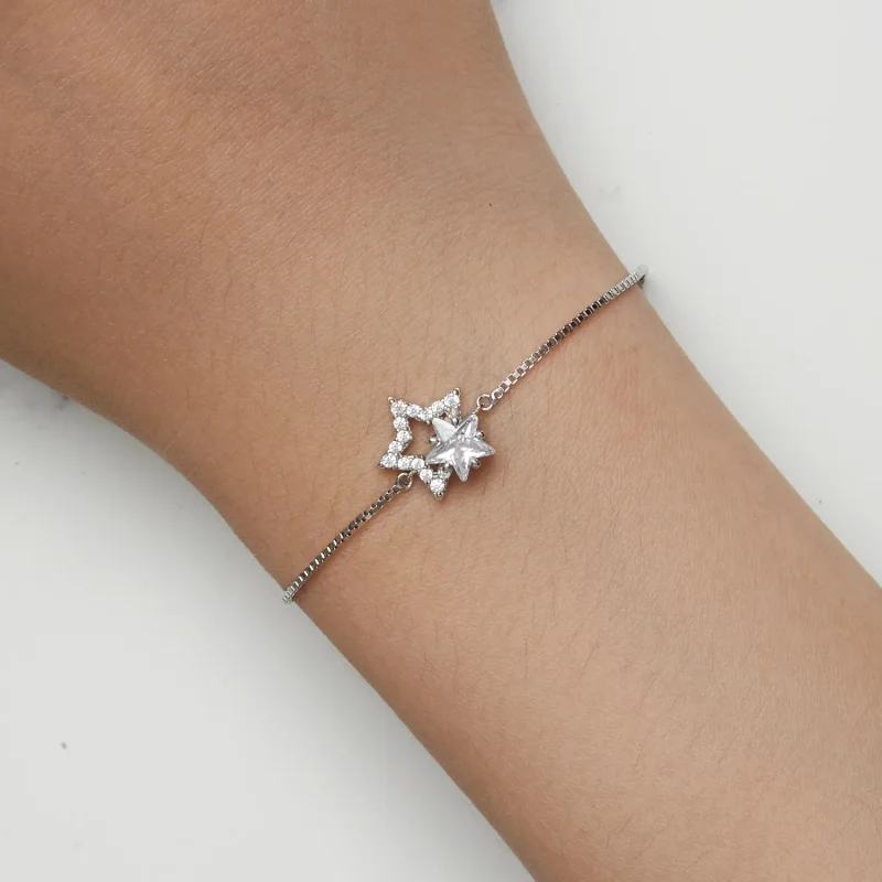 (image for) Pandora Style Star Chain Bracelet - BSB143 - View 7