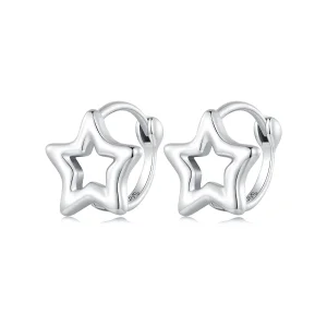 Pandora Style Star Hoop Earrings - BSE896 (image for) Pandora Style Star Hoop Earrings - BSE896
