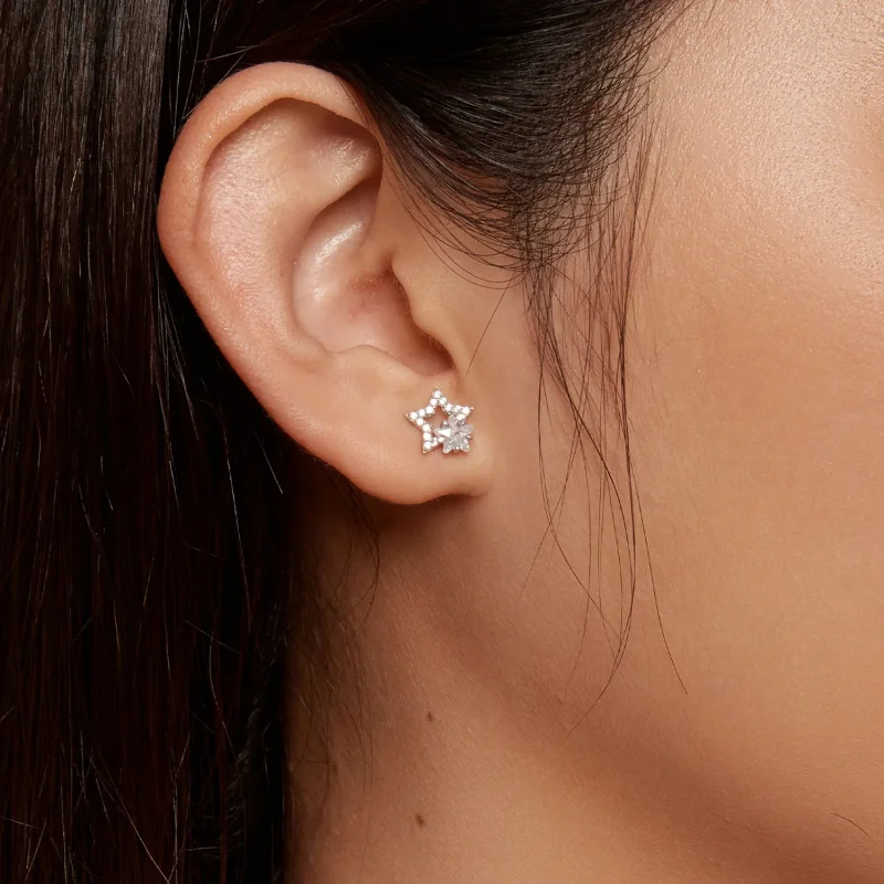 (image for) Pandora Style Star Studs Earrings - BSE878 - View 7