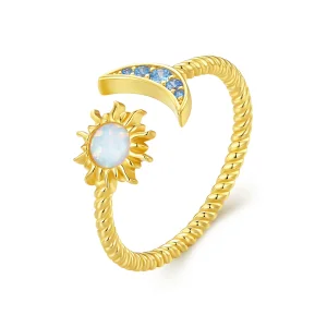 (image for) Pandora Style Sun, Moon and Stars Open Ring - SCR796-B