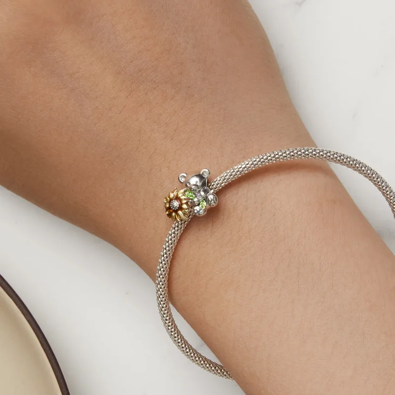 (image for) Pandora Style Sunflower and Bear Charm - SCC2560 - View 7