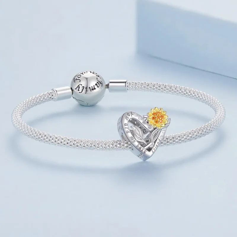 (image for) Pandora Style Sunflower Charm - BSC839 - View 5