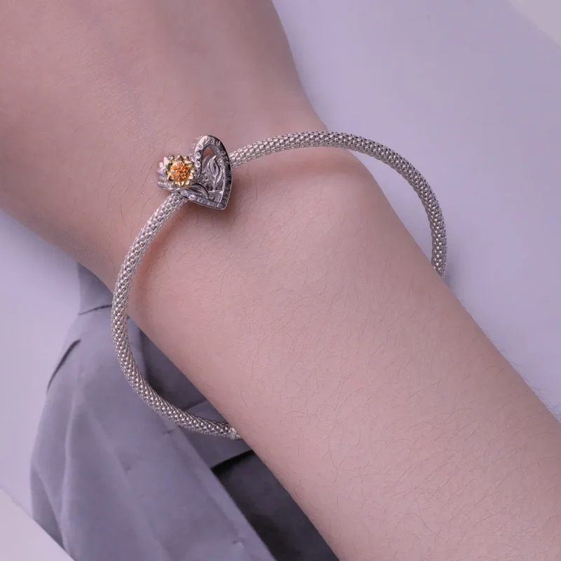 (image for) Pandora Style Sunflower Charm - BSC839 - View 6