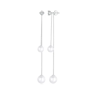 Pandora Style Tassel Beads Dangle Earrings - BSE890 (image for) Pandora Style Tassel Beads Dangle Earrings - BSE890