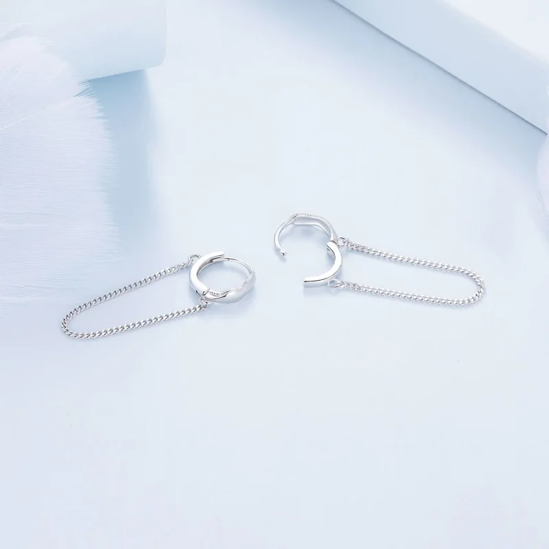 (image for) Pandora Style Tassel Hoop Earrings - BSE897 - View 4