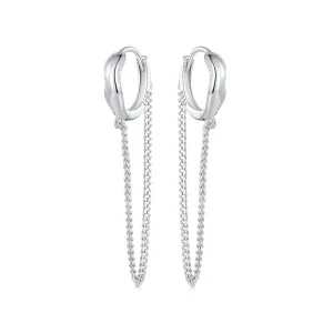(image for) Pandora Style Tassel Hoop Earrings - BSE897