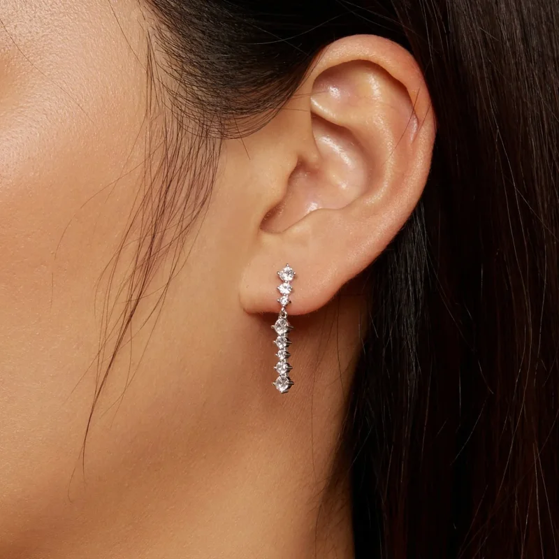 (image for) Pandora Style Tassel Studs Earrings - BSE870 - View 7