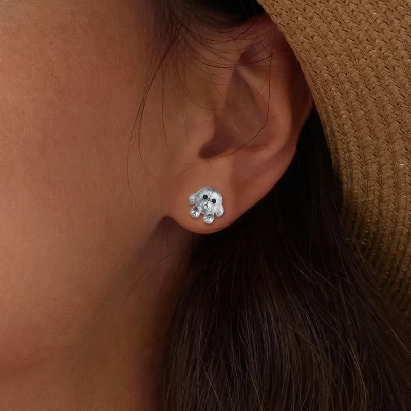 (image for) Pandora Style Teddy Studs Earrings - SCE1631 - View 9