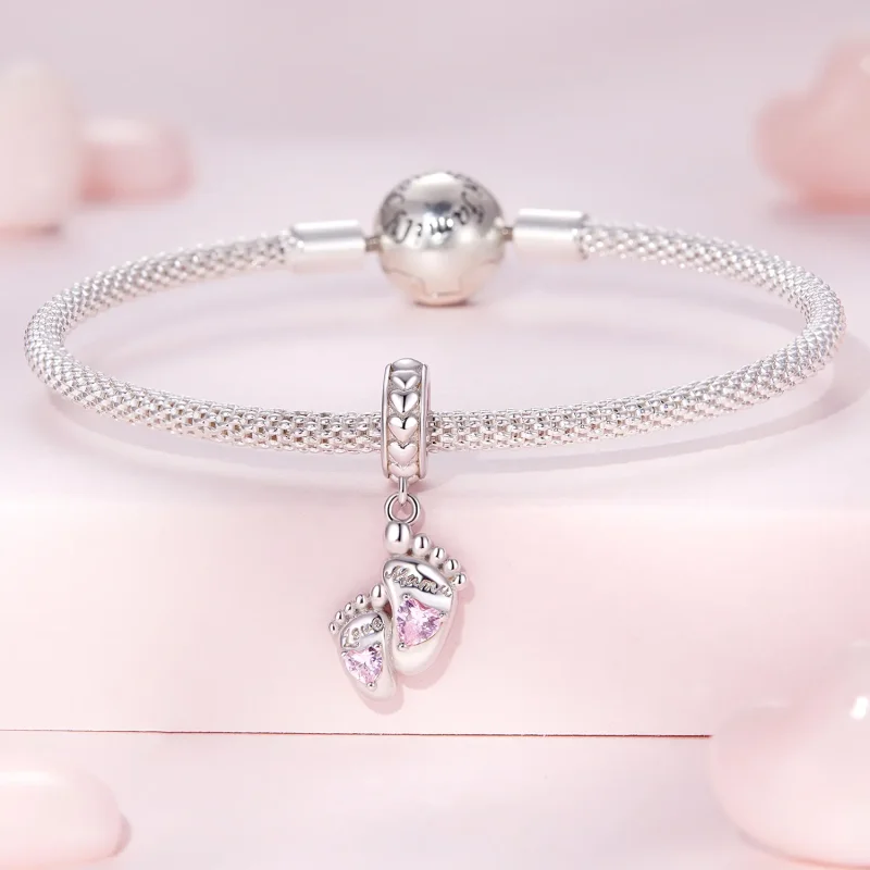 (image for) Pandora Style The Footprints of Love Dangle - BSC825 - View 3