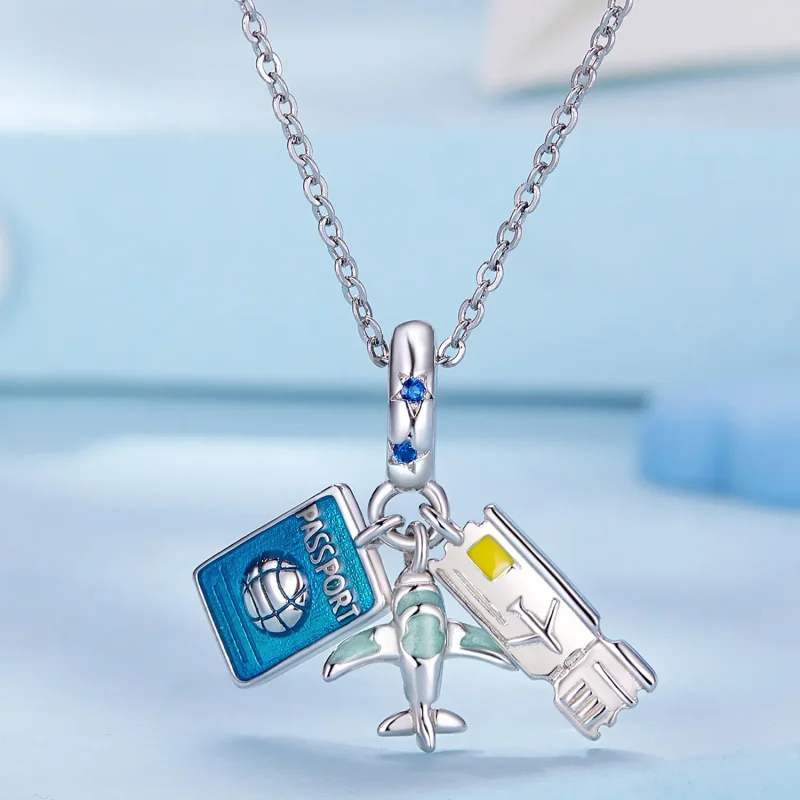 (image for) Pandora Style Travel Plane Dangle - SCC2479 - View 2